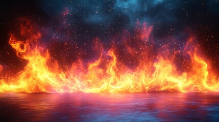 Dynamic blaze of fire captured in a swirling abstract fire design wallpaper image