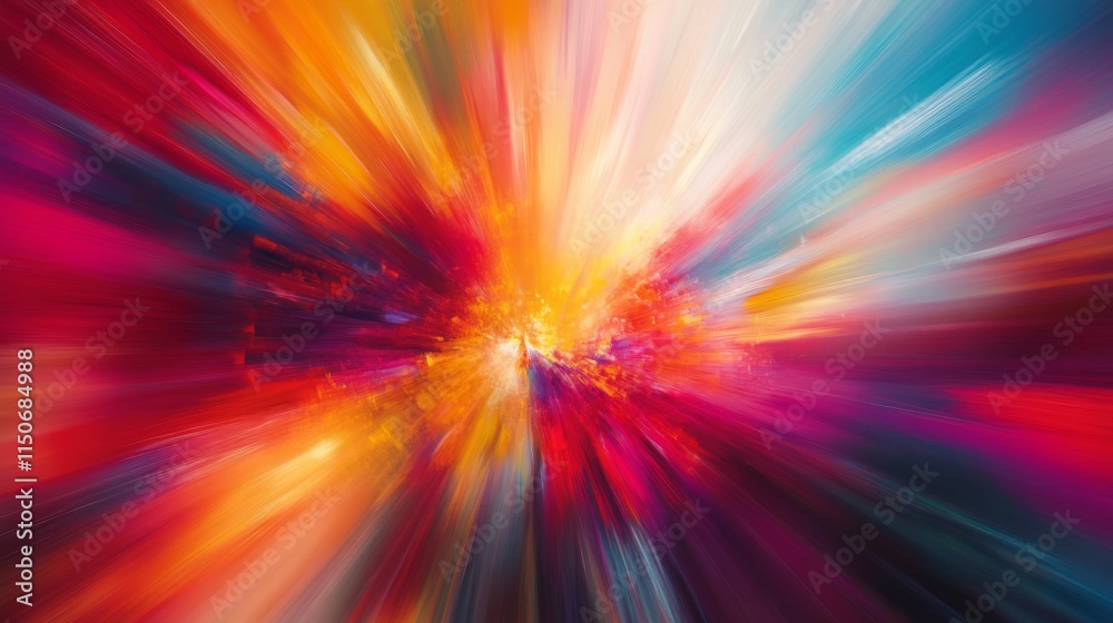 Aufkleber abstract vibrant explosion of colorful light in motion effect