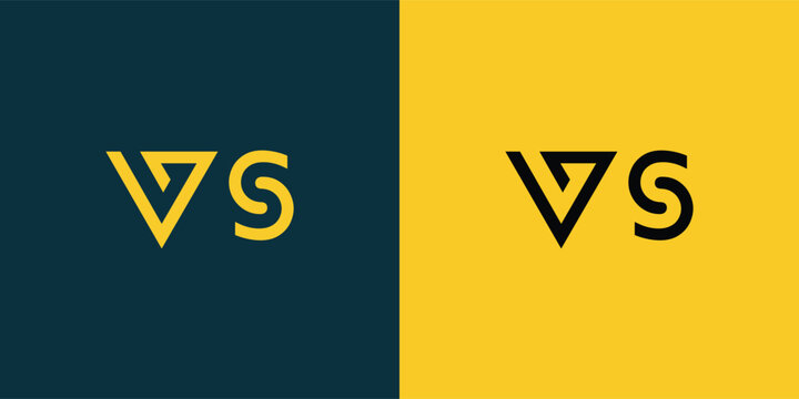 VS abstract  minimalist letters Logo Monogram. It is a minimalist logo, this logo is made by combining two letters