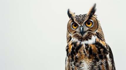 Obraz premium Intense Stare of a Great Horned Owl