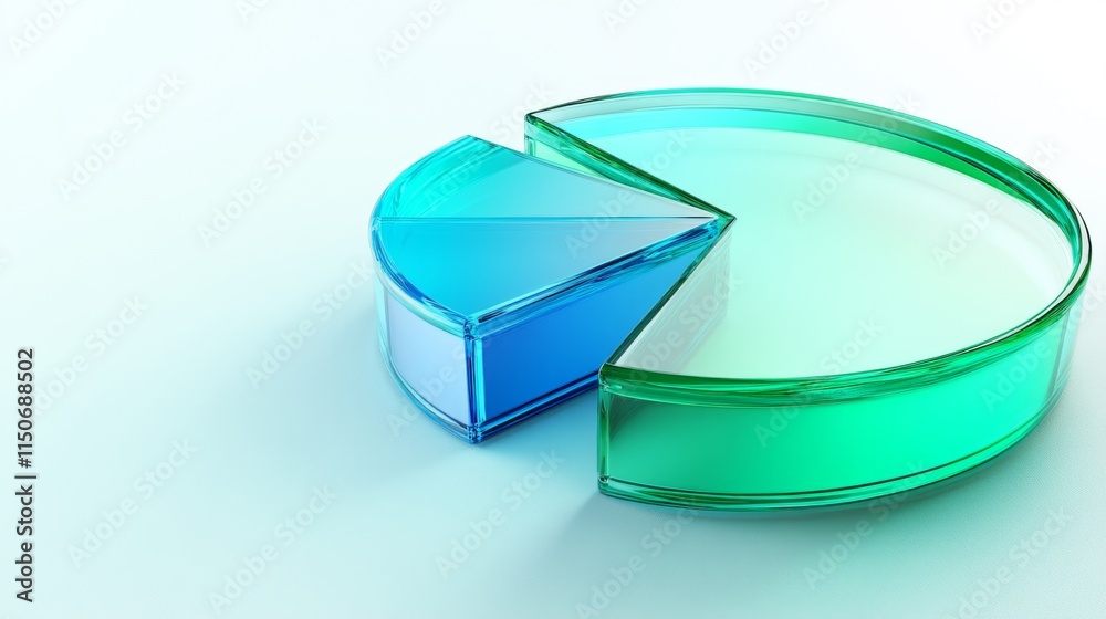 Aufkleber colorful 3d pie chart visualization on light background