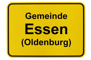 Illustration eines Ortsschildes der Gemeinde Essen bei Oldenburg in Niedersachsen