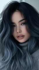 Naklejka premium Close-Up Portrait of Supermodel with Pastel Lime Green Makeup