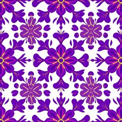 Purple Floral Pattern: Elegant Seamless Design 
