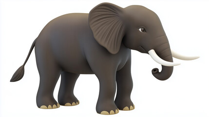 Fototapeta premium Illustration of a 3D elephant isolated on a white background