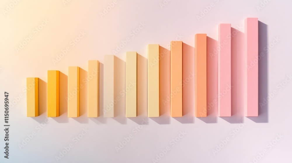 Poster Colorful Gradient Bar Graph on Soft Background for Business Analysis