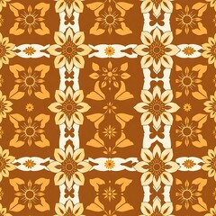 Brown and White Floral Pattern: A seamless and intricate floral pattern in shades of brown and white, perfect for adding a touch of elegance and sophistication to your designs.  