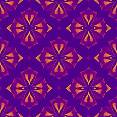 Purple and Orange Geometric Seamless Pattern: A vibrant and visually captivating seamless pattern featuring a captivating interplay of purple and orange geometric shapes.