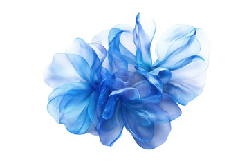 Abstract Blue Flower Petals Dance: A Serene Visual Symphony of Delicate Hues and Gentle Movements, Evoking Tranquility and Natural Beauty. A Captivating Study in Color and Form.