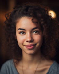 Fototapeta premium Portrait of a Young Empowered Woman, Radiating Confidence and Strength