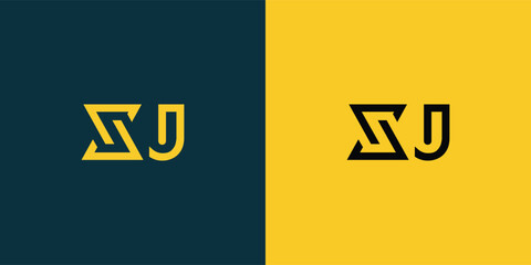 XJ abstract  minimalist letters Logo Monogram. It is a minimalist logo, this logo is made by combining two letters