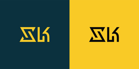 XK abstract  minimalist letters Logo Monogram. It is a minimalist logo, this logo is made by combining two letters