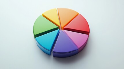 Fototapeta premium Colorful pie chart representing data analysis and business metrics
