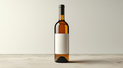 Fototapeta premium Elegant rosé wine in a glass bottle with a blank label