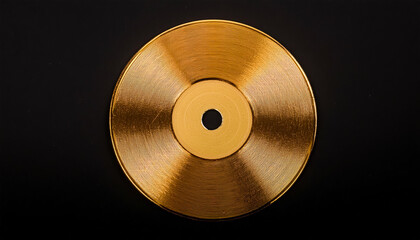 record, disc, golden, music, record, award, media, technology, one, shining, black background, top view