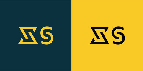 XS abstract  minimalist letters Logo Monogram. It is a minimalist logo, this logo is made by combining two letters