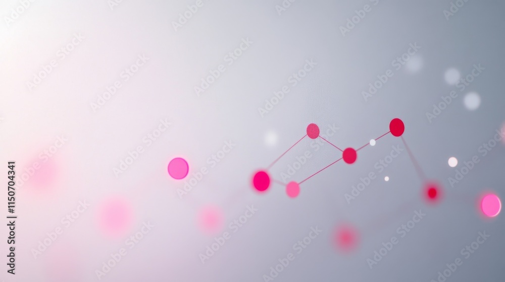 Aufkleber Abstract Representation of Data Connections in Red and Pink Colors
