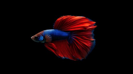 Fototapeta premium Vibrant Siamese Fighting Fish with Striking Red and Blue Colors