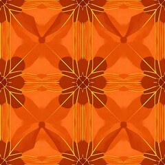 Naklejka premium Fiery Floral Kaleidoscope 