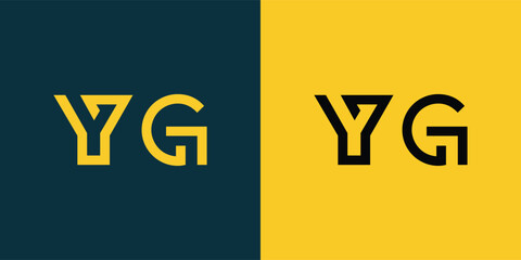 YG abstract  minimalist letters Logo Monogram. It is a minimalist logo, this logo is made by combining two letters