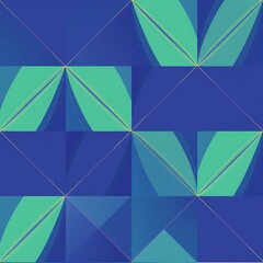 Abstract Geometric Pattern:  A captivating blend of blue and green hues creates a mesmerizing geometric pattern with subtle lines and contrasting shades, perfect for modern and minimalist designs. 