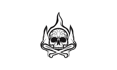 logo skull and baseball bat
