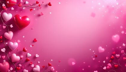 Obraz premium Soft and Delicate Valentine’s Background in Pink and Red