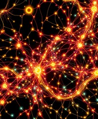 Fototapeta premium Neon Quantum Network - Art Nouveau Data Flow