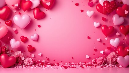 Obraz premium Soft and Delicate Valentine’s Background in Pink and Red