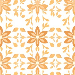 Golden Floral Seamless Pattern: A delicate and intricate design featuring a repeating pattern of stylized orange flowers and leaves.