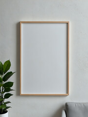 Super thin photo or picture frame with mount board on the wall. 300dpi