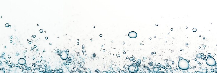Abstract representation of clear water bubbles rising against a light backdrop.