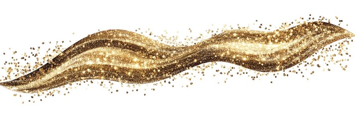 Elegant golden glitter wave design with a sparkling effect, perfect for festive decorations.
