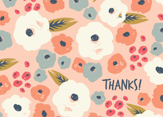 Vector floral design. Template for card, poster, flyer, cover, home decor and other