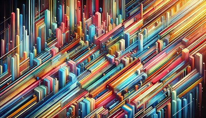 Obraz premium Dynamic and bold—abstract stripes that energize your screen
