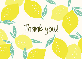 Vector floral design with lemons. Template for card, poster, flyer, cover, home decor and other