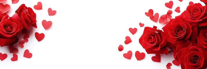 A stunning arrangement of red roses and heart shapes, perfect for romance and celebrations.