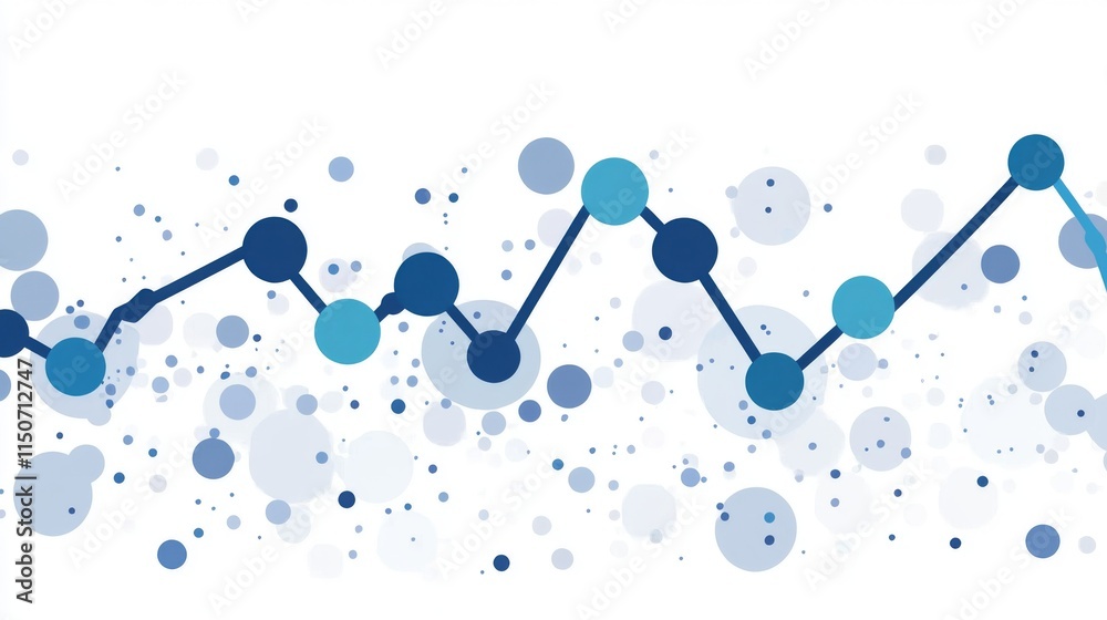 Poster colorful abstract data visualization with circles and lines pattern