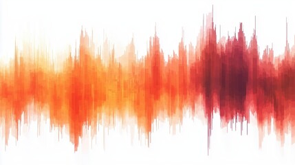 horizontal wave pattern of vertical lines in varying shades of orange and red.