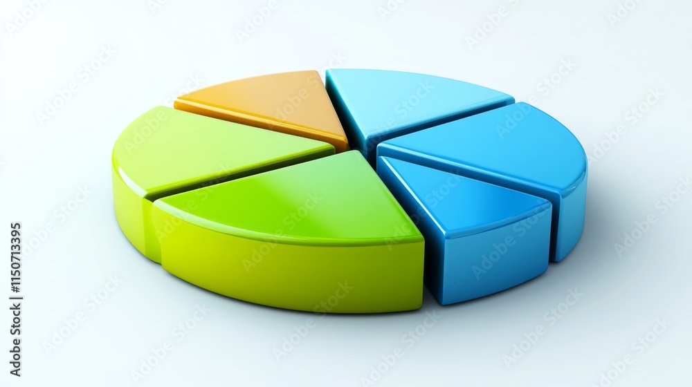Leinwandbilder Colorful Pie Chart Segments Representing Data Visualization Concepts