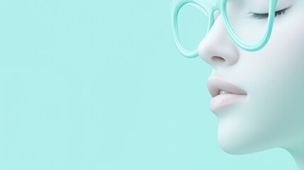 Professional wellness visualization featuring minimalist face profile in soft pastel tones for design and print