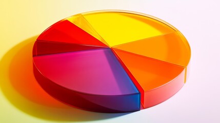 Obraz premium Brightly Colored Geometric Pie Chart with Transparent Segments