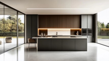 Modern Minimalist Kitchen Design with Sleek Cabinets and Sunlight