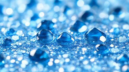 Sparkling Blue Gems Glisten On A Glittering Surface