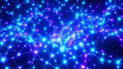 Fototapeta premium Neon Bioluminescent Nodes: Art Nouveau Cybernetic Design