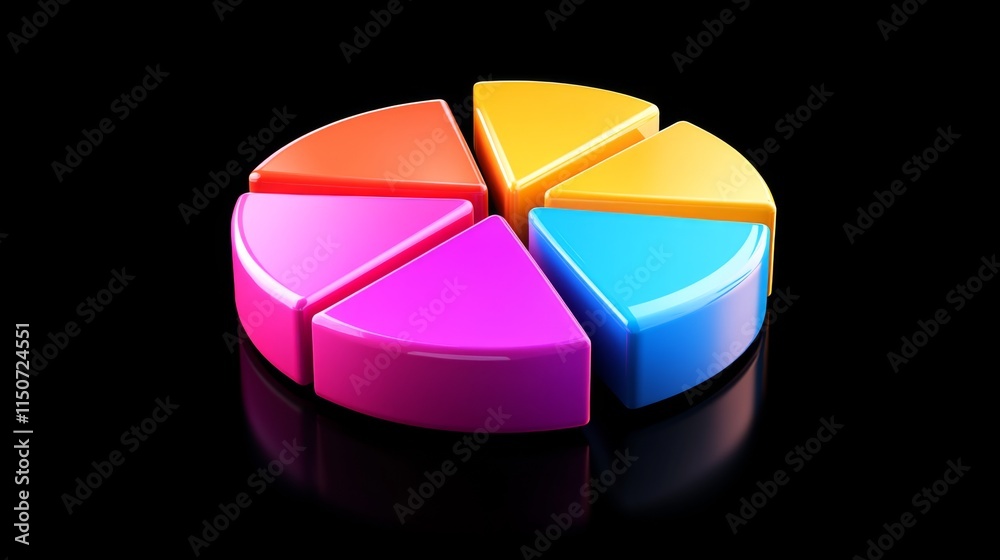 Poster Colorful Pie Chart Segments Displaying Vibrant Geometric Shapes