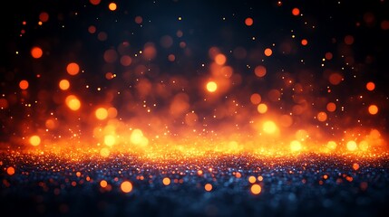 Fototapeta premium Sparkling Glitter Background with Orange and Blue Lights