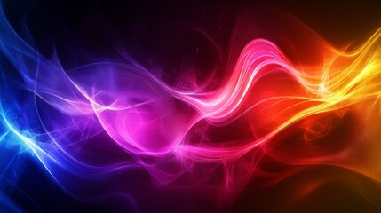 Obraz premium Abstract Colorful Waves of Light in Vibrant Rainbow Spectrum