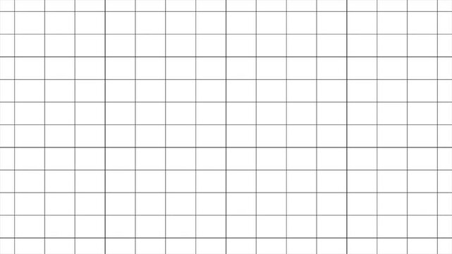 White graph paper motion video background. Animated grid lines moving from top to bottom background video in 4k