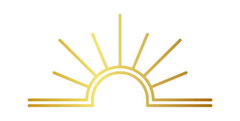Golden sun shape art deco